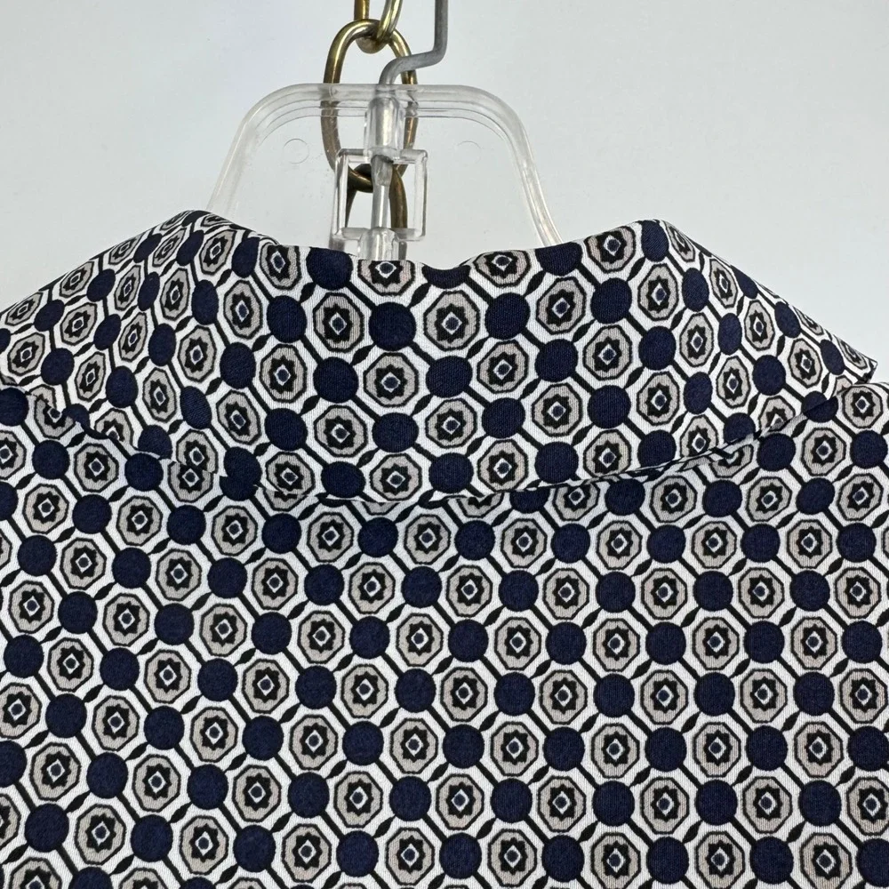 J.Crew Dress Women's 00 Navy Geometric Shirt Dress Sheath‎ Mini